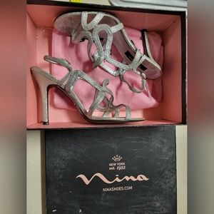 Nina Stone Glitter Evening Heels size 8M
